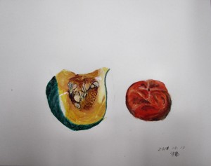 南瓜と柿