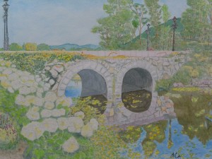 白紫陽花と眼鏡橋