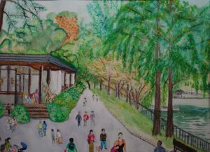 千里南公園を楽しむ人々